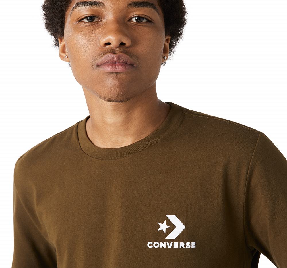 Camiseta Converse Stacked Logo Homem Verde Oliva 856493KNT